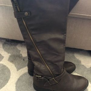 Brown mid calf boots
